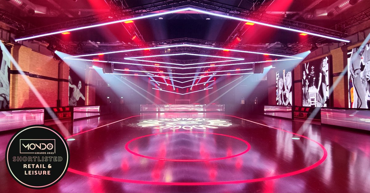 CreativeTechnol's tweet photo. Creative Technology #SystemsIntegration is so proud to be #shortlisted for two @mondodr Awards 2023. With @flippers_world Roller Boogie Palace in the Retail & Leisure category & immersive art experience, @framelessldn in the Parks & Attractions category! #CreativeWithTechnology https://t.co/5InoAtnh6I