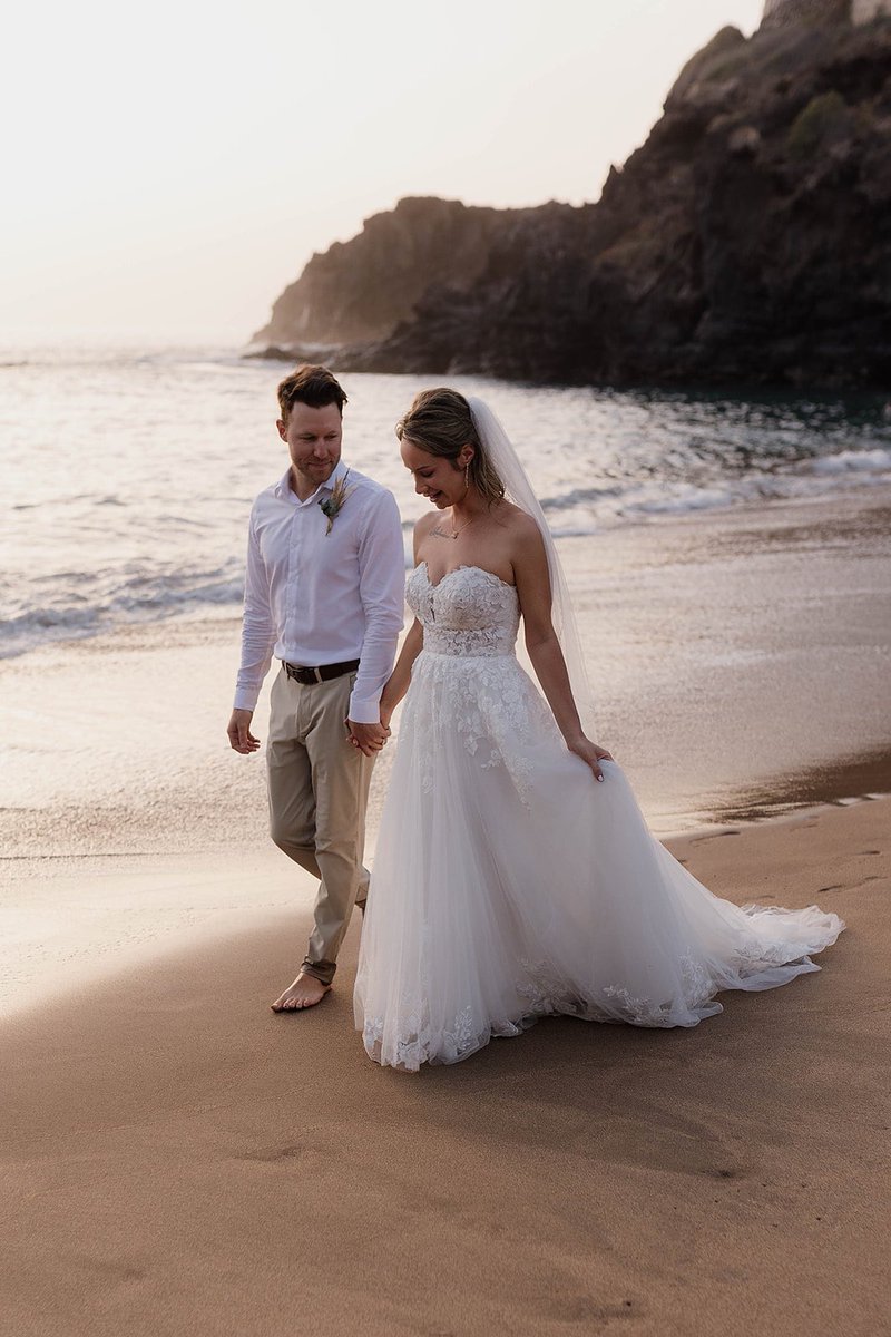 This gorgeous couple travelled from Canada to #tenerife to #elope it was romantic and adventurous. They finished their day with #sunsetphotos on the #beach 

licandroweddings.com 

#licandroweddings #weddingplanner #beach #bride #destinationweddings