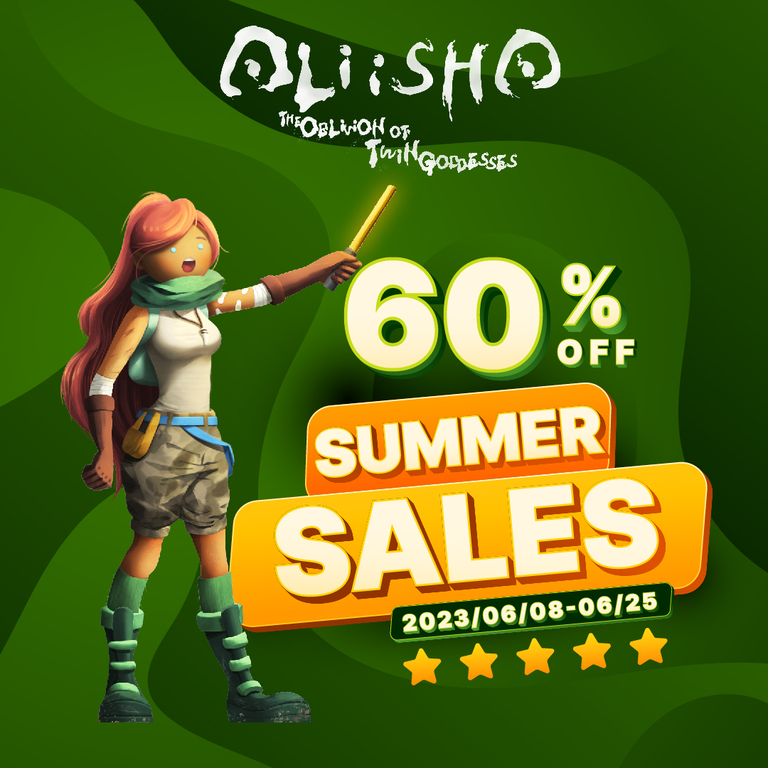 Hey adventurers!
wait for 2 more days is Summer Sales✨!
Wishlist and Buy now! 👉bit.ly/3WYztom 

#NintendoSwitch #indiegame #gamedev #indie #ゲーム情報 #gamedev #summersales #aliisha