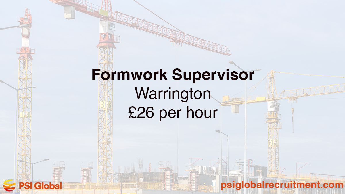 Job Alert: We're recruiting a Formwork Supervisor for work in Warrington starting ASAP. Call/text Kelsey on 07495742240 to discuss further, or visit our site to apply now 👉 ow.ly/ccRV50OGu1w @JCPinMerseyside @JCPinCheshire #WarringtonJobs #ConstructionJobs