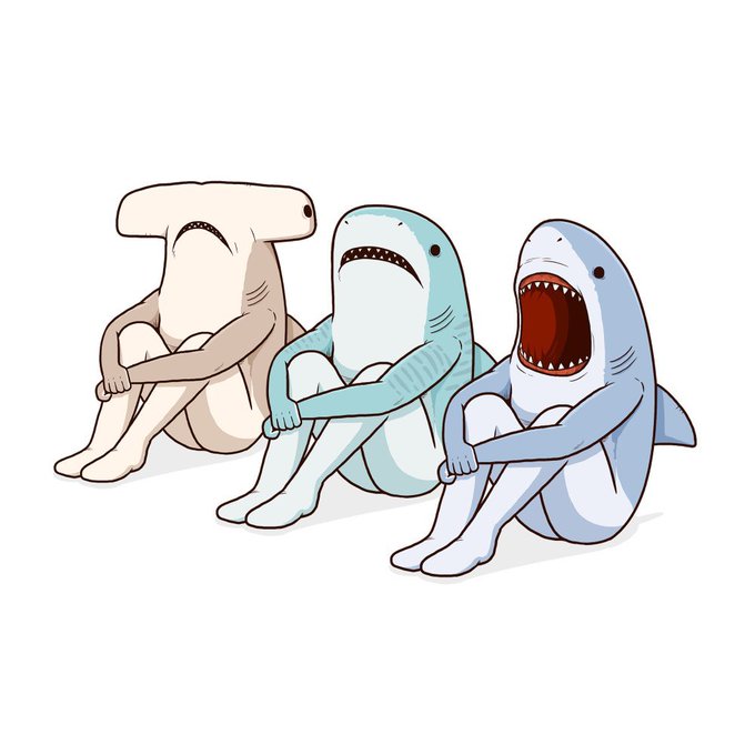 「shark sitting」 illustration images(Latest)