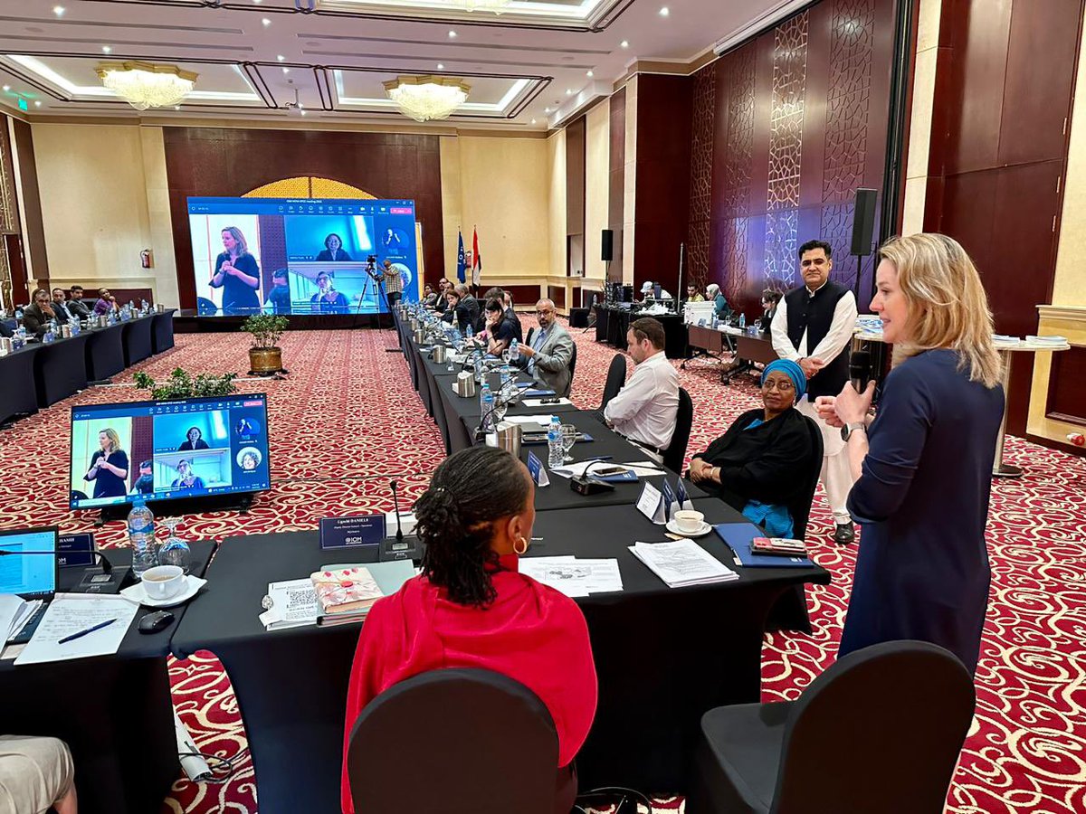 AmyEPope's tweet photo. I was delighted to meet with @IOM_MENA Chiefs of Mission, Heads of offices, &amp; the Regional Senior Management team during the MENA Regional Policy Coordination Committee Meeting held in #Egypt.
 
MENA region has been - &amp; will remain - of strategic importance to IOM https://t.co/dixkWaCfu9