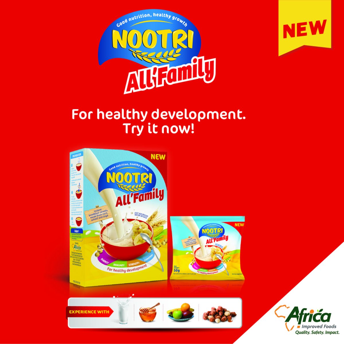 Nootri All'Family a great choice for supporting healthy growth and development. Try it now! 🥣

#GoodNutritionHealthyGrowth
#nootri #nootriea #instantcereal