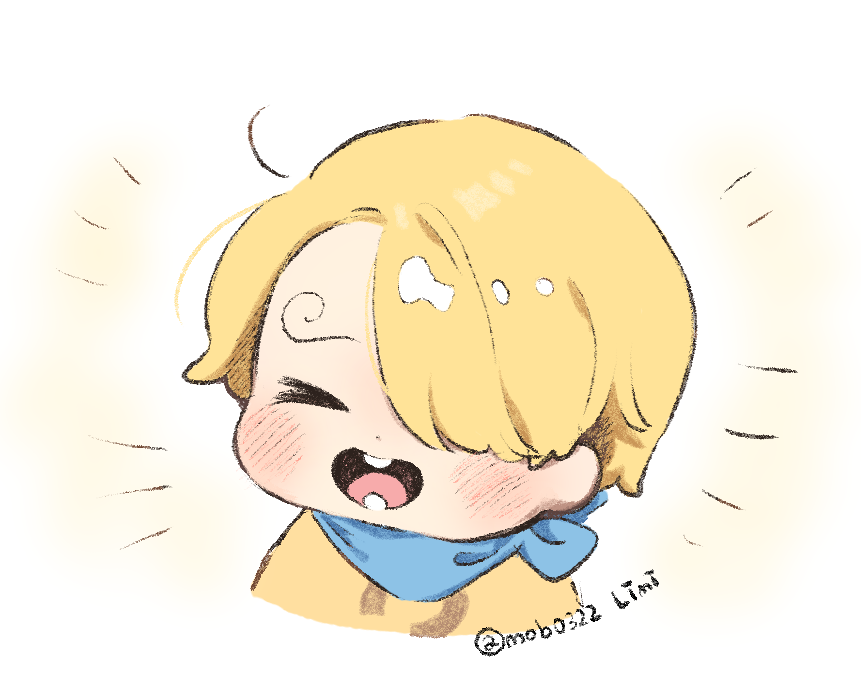 1boy male focus blonde hair hair over one eye solo blush chibi  illustration images