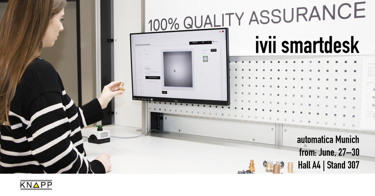 KNAPP_AG_de's tweet image. Is there a #workstation that enables a 100% quality control? With the ivii smartdesk you can digitze manual processes and implement a zero-defect-strategy in production. To learn more about it, visit us at the @automaticafair: hall A4, stand 307. #makingcomplexitysimple #AI
