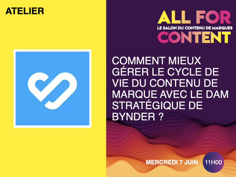 ACTIVO_DAM_PIM's tweet image. J-1 Retrouvez @bynder sur #allforcontent qui vous présentera son atelier &quot;Comment mieux gérer le cycle de vie du contenu de marque avec le DAM stratégique de Bynder&quot;
🗓 07/06 à 11H avec Stephanie Aliwell Channel Manager

#contentfactory #DAM #brandcontent #productcontent #marques