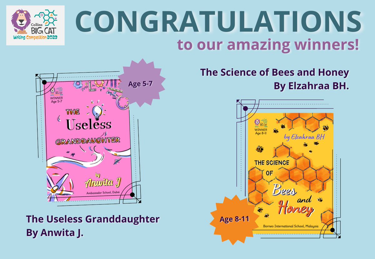 📢 We are delighted to announce the Big Cat Writing Competition 2023 winners! 🏆

Discover the Regional and Overall winners, complete with illustrations from @MariaHerbert_LW and read-along videos by our fantastic judges <a href="/dogini/">Mio Debnam</a> and <a href="/lisarajan/">lisarajan</a> here: ow.ly/Shtg50OGsEO
