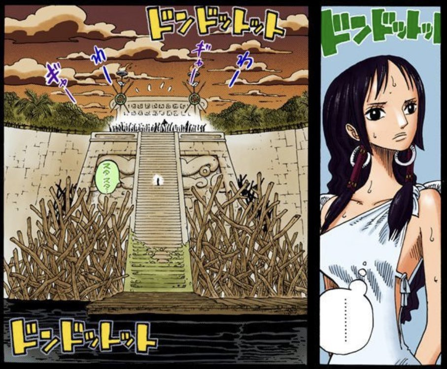 今週のワンピ 虚の玉座に造形が似てるとこ ・ジャヤの生け贄の祭壇