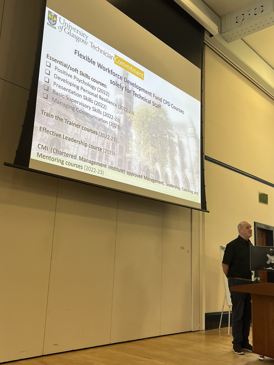 SWBreeden's tweet photo. Brilliant, inspiring examples of progress in @TechsCommit from @UofGlasgow highlighting the importance of #Technicians sharing their skills across the institution and celebrating their successes #ScotTechConf https://t.co/kkvwK2fNNX