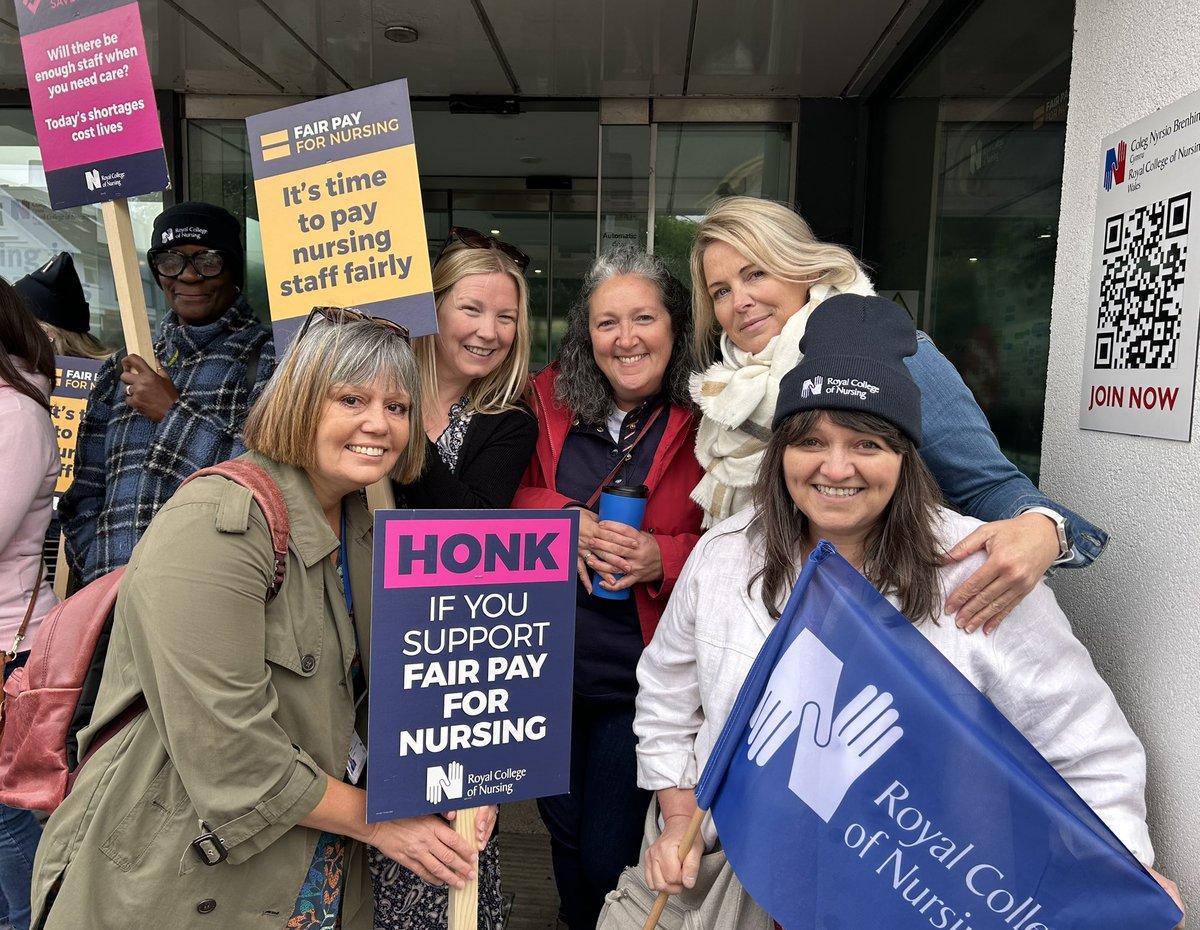 #FairPayForNursing 
Across Wales today, nursing staff are taking strike action to defend their profession, patients, and our NHS. #nhs #safety #standards #nursing #Wales