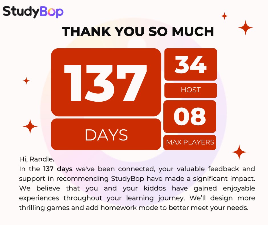 PlayStudyBop's tweet photo. 🙌Expressing Gratitude to StudyBop Teachers!💌
🌟Keep an eye on your mailbox for your personalized thank-you note.
Your contributions have made our EOY thanksgiving truly memorable. We eagerly await more feedback on anything related to StudyBop.❤️
#EOYThanksgiving #StudyBop