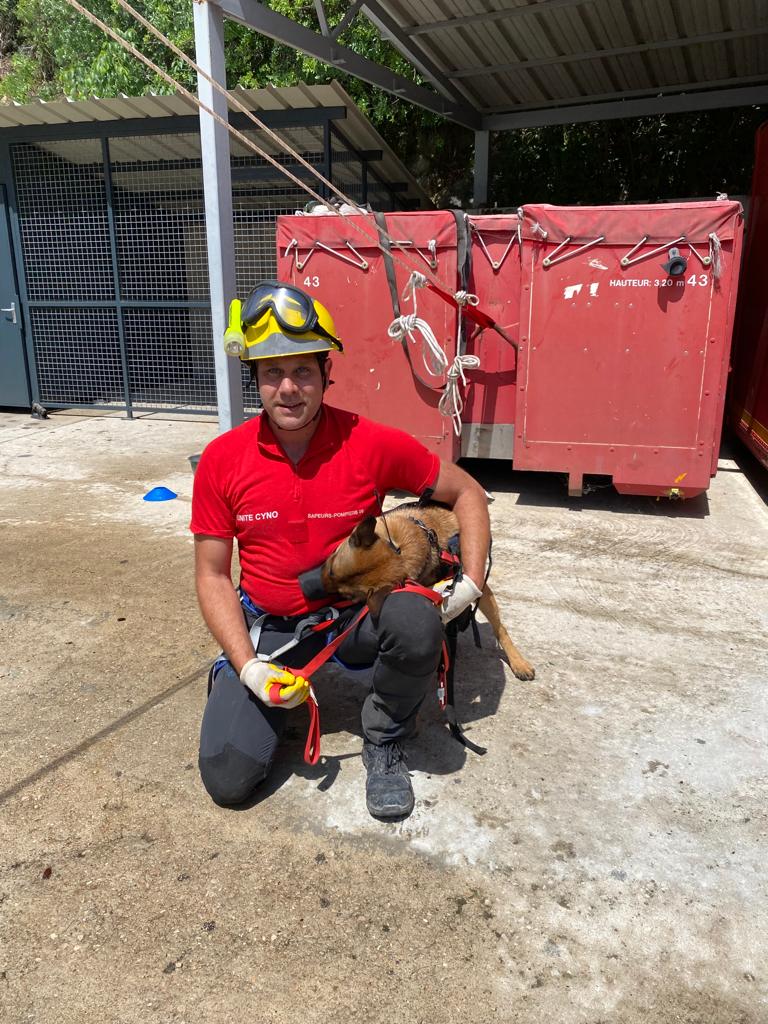 sdis_06's tweet photo. #complementarite ⛑️🐶
🚒 Avec les spécialistes sapeurs #pompiers USAR ⛏️ et ceux du cynotechnique 🐕 en entraînement au CIS #Nice Bon Voyage.
👉 Au programme : tyrolienne avec les binômes cyno et main courante afin de déterminer les besoins de chaque spécialité. https://t.co/3q3hI0IgLV