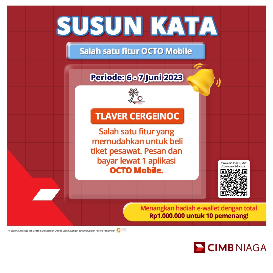 ❗GIVEAWAY ALERT❗

Selamat datang bulan Juni! waduh nggak berasa udah pertengahan tahun aja nih.

Mumpung awal bulan nih, mimin mau bagi-bagi hadiah untuk 10 orang pemenang, yuhuu~

Caranya cukup susun kata di atas ya!

Jangan lupa mention temanmu dan ajak untuk follow sosial