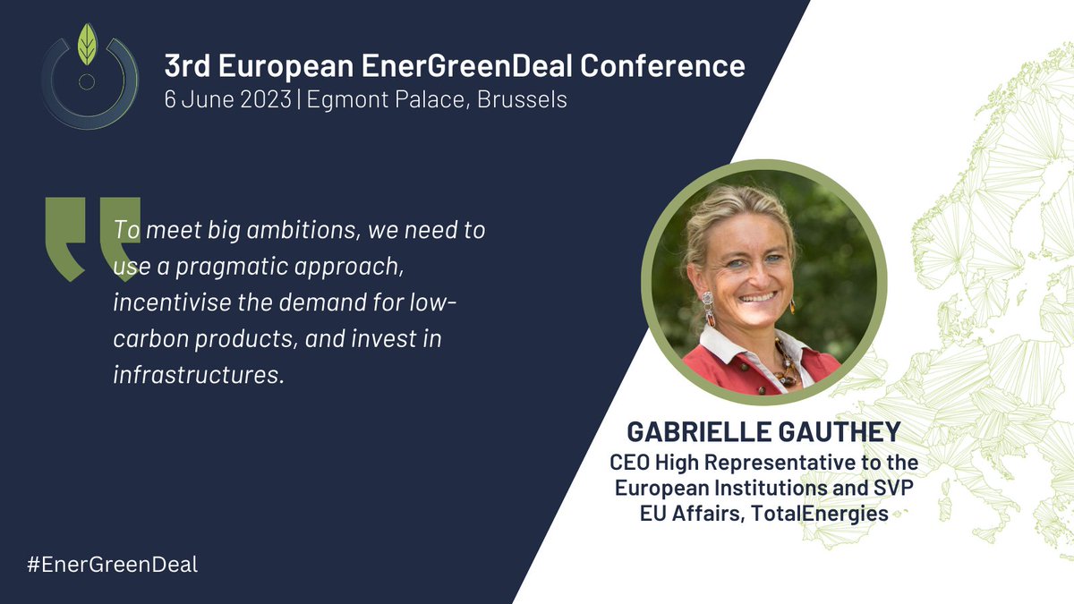 BBE_Europe's tweet photo. 🗣️Gabrielle Gauthey, CEO High Representative to the European Institutions and Senior Vice-President European Affairs, TotalEnergies

#EnerGreenDeal https://t.co/2LJjhoRr9Q