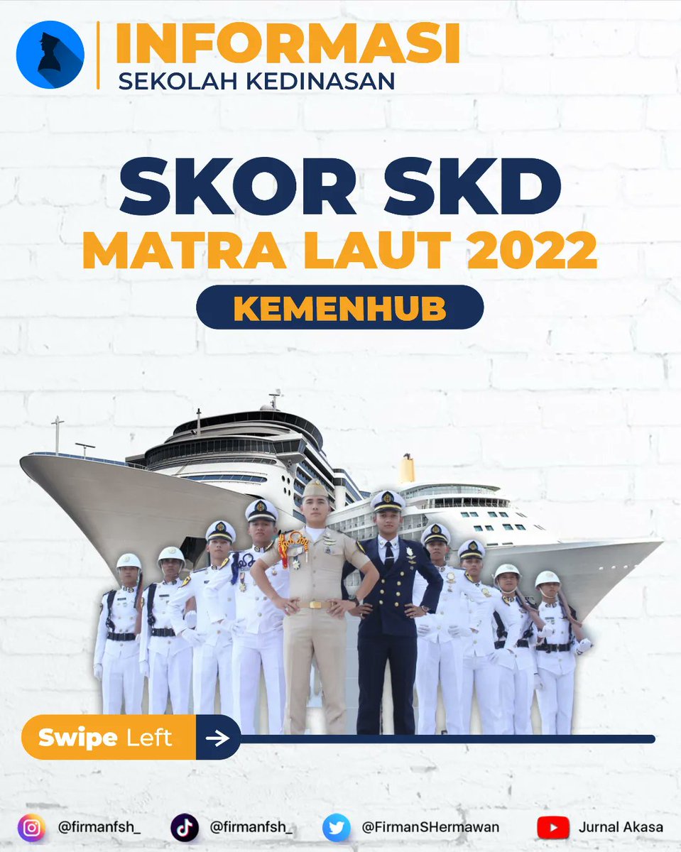FirmanSHermawan's tweet photo. Tak kasih bocoran Hasil SKOR SKD Sekolah Kedinasan Matra Laut tahun 2022 nih.

Sudah siap adu skill kalian di tes SKD nanti gais???

#jurnalakasa #sipencatar2023 #sekolahkedinasan #sipencatar https://t.co/sGqjGEAnnq