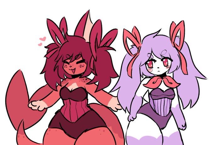 LuxxArt's tweet photo. My older twitter art. I think it's cute, but it's suffering from a case of watermelon thighs. https://t.co/FnEvuUVlFn