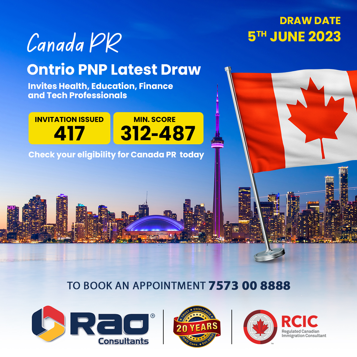 Rao_Consultants's tweet image. Ontario has conducted draw via its PNP program on 5 June 2023.

🔗 Visit raoconsultants.com

#ontario #ontariopnp #canadaprvisa #CanadaPR #visaconsultant #IRCC #immigration #iccrcmember #MigrateToCanada #PNP #Canadaexpressentry #setteleincanada #brightfuture #raoconsultants