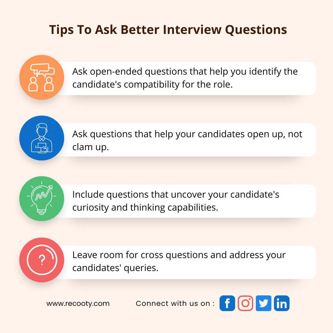 Interviewing a candidate is never an easy task. It is always full of challenges, uncertainties, and even awkwardness too if things go wrong.

So, here are a few tips that can help you ask better interview questions.

#interviewquestions #hiringtips #hiringprocess #productivity