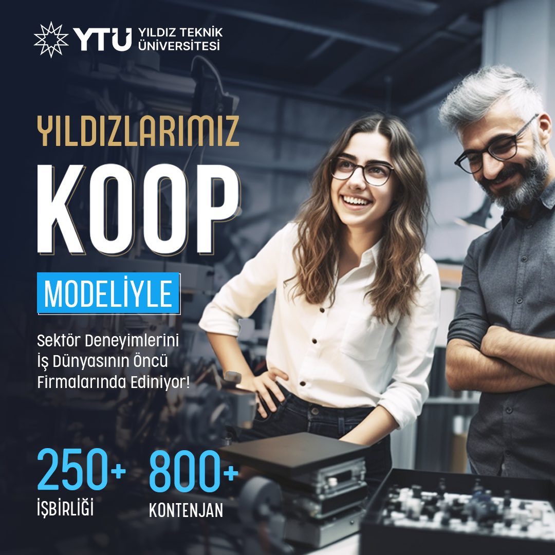 Yıldızlarımız; KOOP modeliyle, sektör deneyimlerini iş dünyasının öncü firmalarında ediniyor! 

250’den fazla firmayla yaptığımız iş birliğiyle 800’ü aşkın öğrencimiz, henüz lisans eğitimi sırasında kariyerleri için büyük bir adım attı. 

YTÜ, akademik birikimiyle global