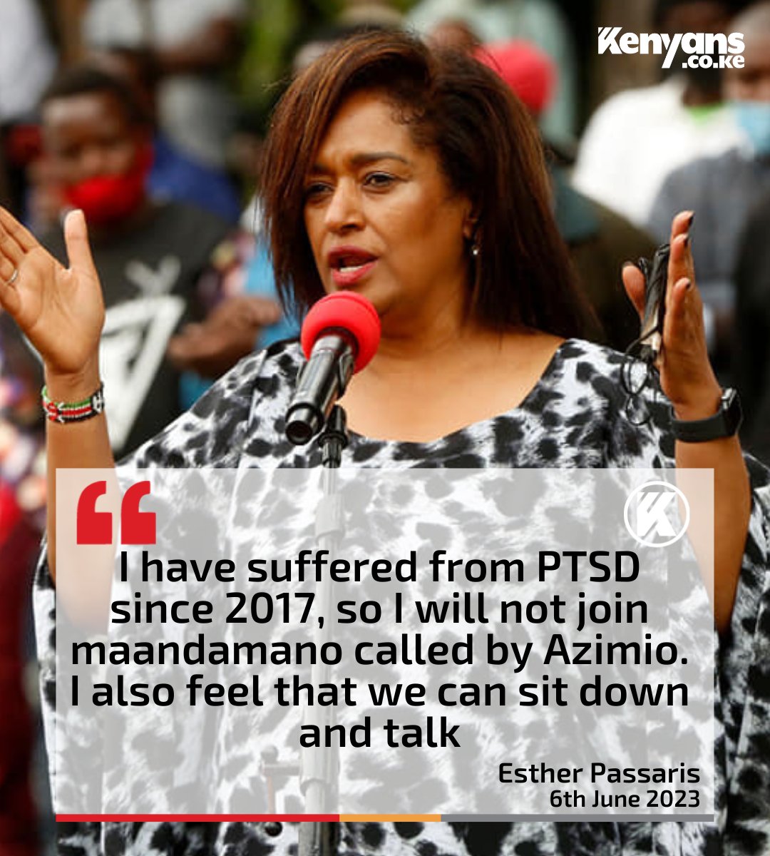 Esther Passaris says why she will not be joining Azimio's maandamano