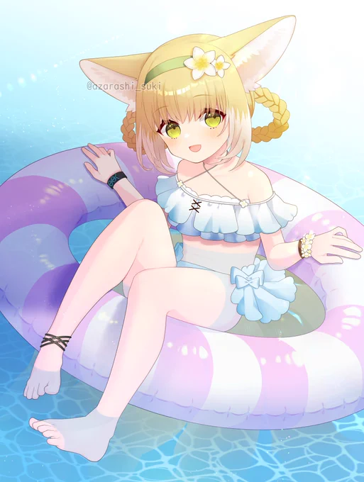 妄想水着スズランちゃん。リクエストありがとうございました～! #アークナイツ