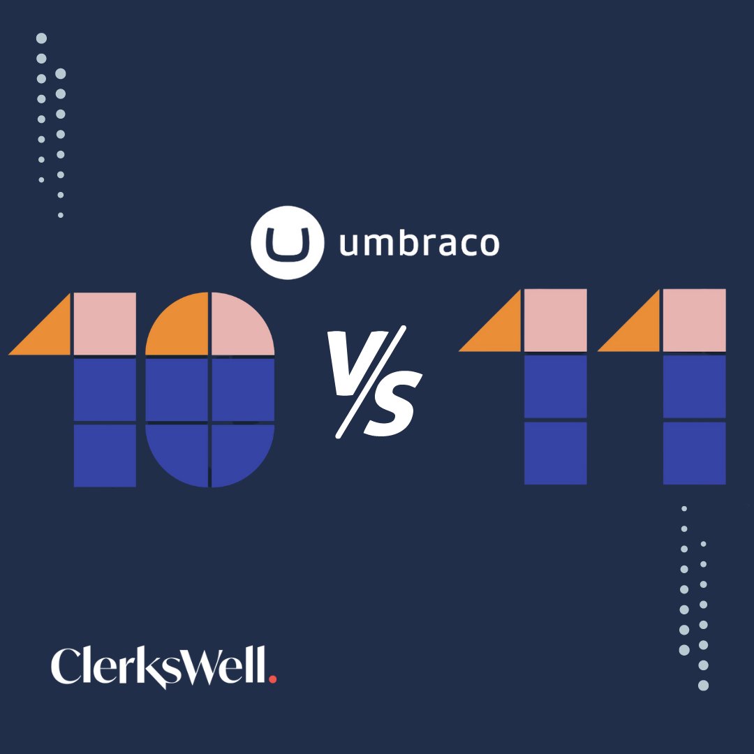 ClerksWell_Ltd's tweet image. Confused about which #Umbraco version to choose? Check out our new blog post! We compare the features & benefits of #Umbraco10 and #Umbraco11. Get clarity with the help of an Umbraco Gold Partner like us, ClerksWell. Read it here - hubs.la/Q01SrHmY0