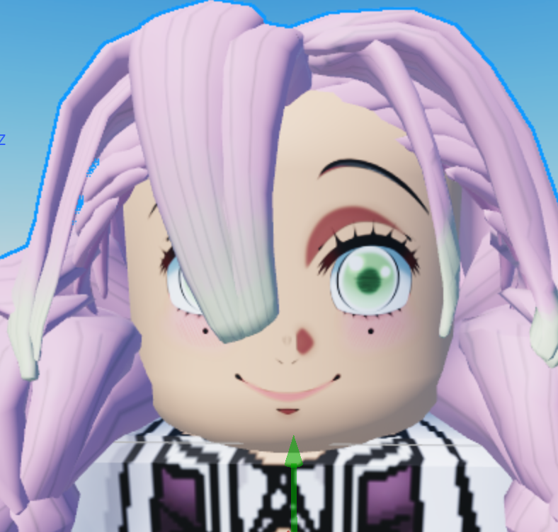 Bleebus2's tweet image. Made a face for Mitsuri Kanroji using trackpad. #RobloxDev #robloxart #robloxartist #roblox #RobloxArtCommissions