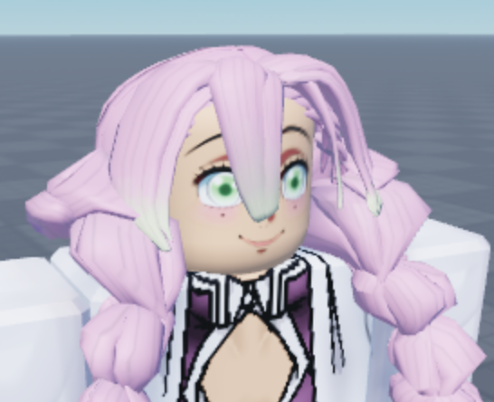 Bleebus2's tweet image. Made a face for Mitsuri Kanroji using trackpad. #RobloxDev #robloxart #robloxartist #roblox #RobloxArtCommissions