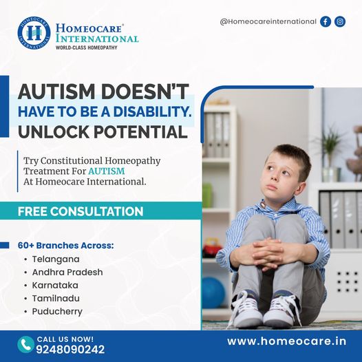 At Homeocare International, we believe in providing personalized and holistic treatments that unlock potential and promote growth. 
Call Us Today & Get Free Consultation - 9248090242
#Homeocare #HomeocareInternational #Autism #AutismTreatment #EmpoweringLives