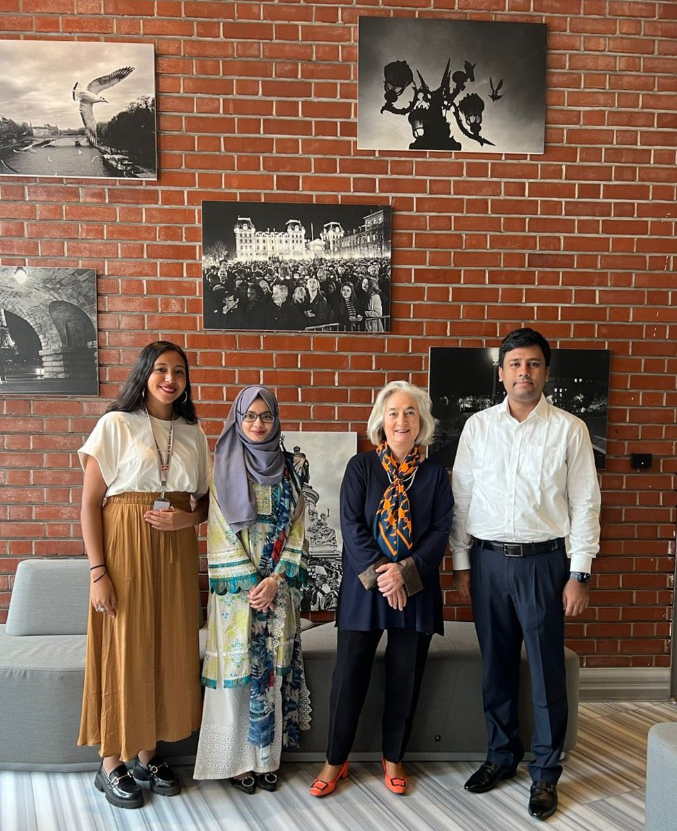 LabibaFairuzHa2's tweet photo. Had an inspiring discussion with the Ambassador H.E. @MarieMasdupuy about womens' participation in the #energytransition, women in #STEM, youth engagement, technology with a little culrural exchange! Devtale Partners is looking forward to creating a brighter future together. 🇫🇷🇧🇩 https://t.co/IEgw5pZ9EO