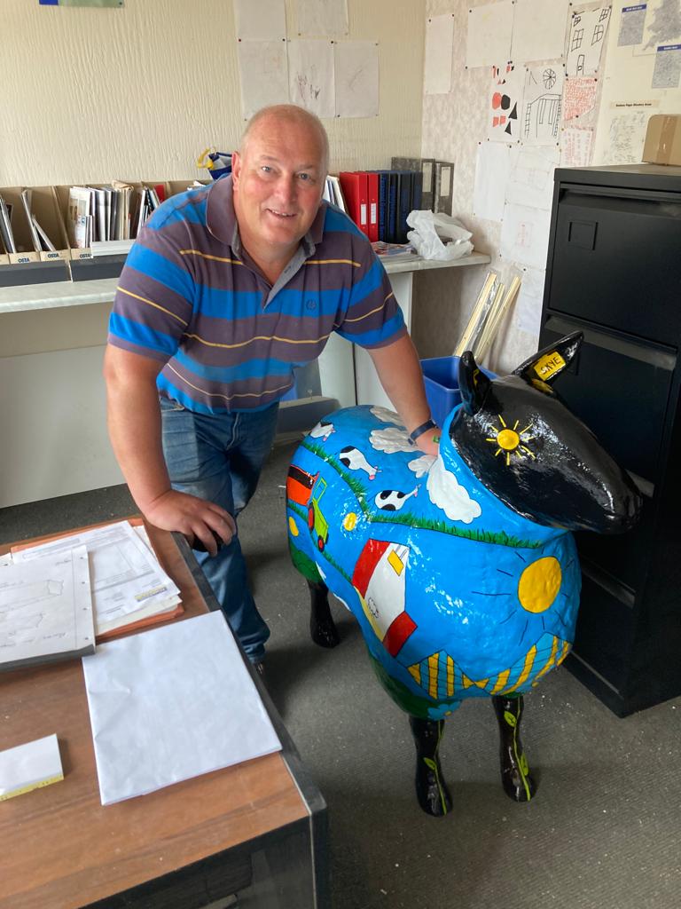 TheRHET's tweet photo. A big thank you to Stuart Craig of Balmoral Garage Dumfries for lacquering Skye, our RHET sheep, and to Campbell Wright Joiners for fitting a plinth before setting off on the Chairman's Cycle Challenge! To show your support visit https://t.co/zUDiSzCavC https://t.co/E0eTqCTBEh