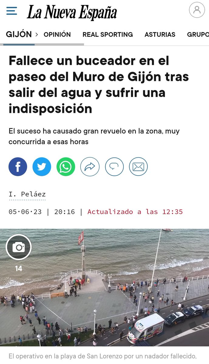 🚨🚨 Nueva #repentinitis submarina: muere otro buceador más al salir del agua en Gijón‼️

💔 Infarto a los 50, la nueva normalidad

Ya se sabe que los lunes los carga el diablo 😷🐑

💉 Seguro que las vacunas no han tenido nada que ver

DEP

Gracias @Xan777777