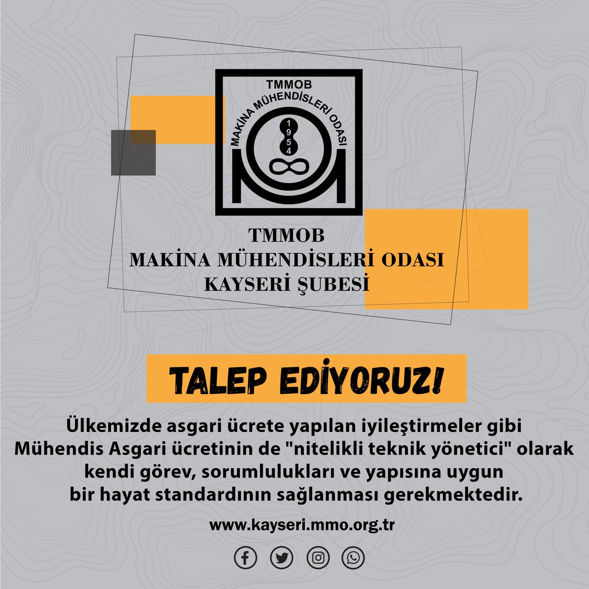 Ekonomiyi iyileştirmek,toplumun refah düzeyini artırmak için asgari ücrete yapılan iyileştirmelerde olduğu gibi teknik yöneticilere de 'nitelikli teknik yönetici'olarak kendi görev, sorumlulukları ve yapısına uygun bir hayat standardının sağlanması gerekmektedir.