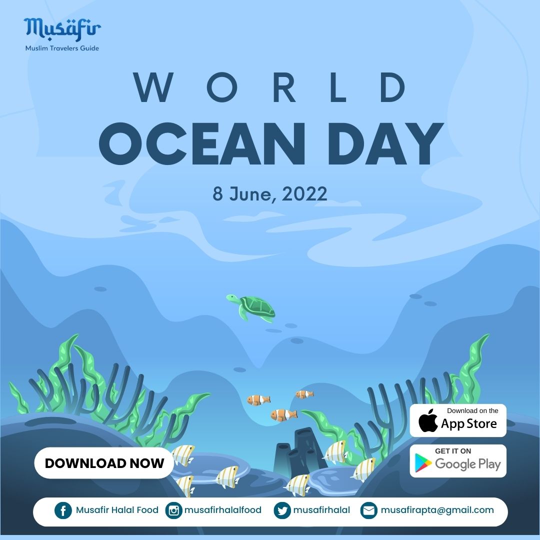 Happy World Ocean Day! 🌊💙 Let's come together to celebrate the beauty and importance of our oceans.🌍✨

#WorldOceanDay #ProtectOurOceans #OceanConservation #musimtraveller #Travel #halalrestaurant #i̇slam #HalalCertified #HalalRestaurant #MusafirApp #APTAIndonesia