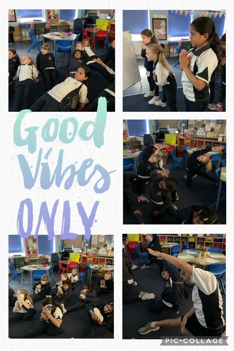 Taking a well earned yoga break during our writing assessment!  This time not only gives us time to stretch out our arms and legs, but also improves focus and gives us a positive sense of well-being! #smashingit #yogaforkids #wellbeing #highfieldprep #amazinglearning