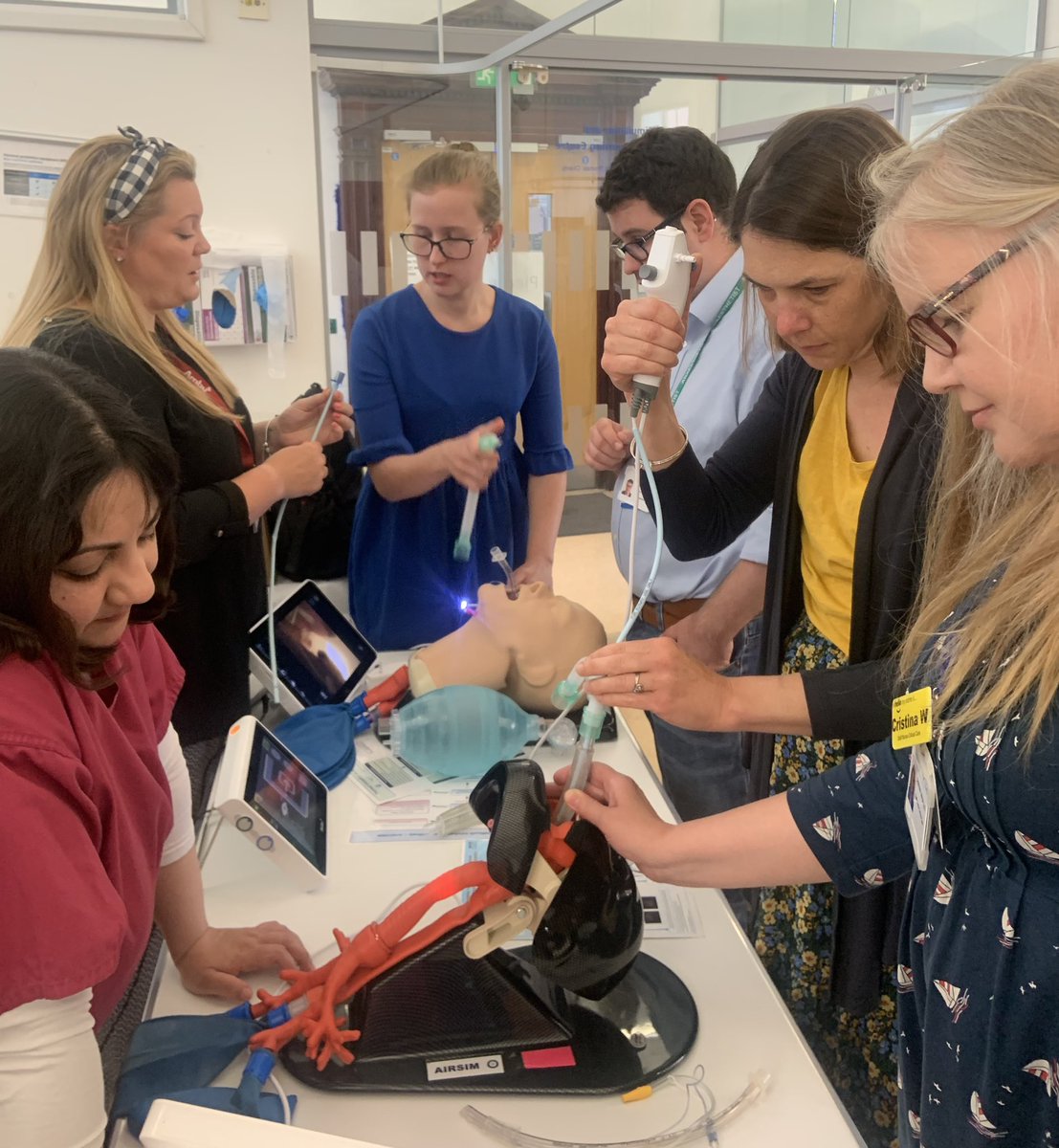 TrishMcCready's tweet photo. One my favourite days at work being part of the Difficult Airway Rescue study day faculty really enjoyable working with all the MDT in a safe space, looking forward to our Simulation sessions this afternoon #DAS #Multidisaplinary #AirwaySafety @GSTT_ICU https://t.co/kQDIn2HCzj