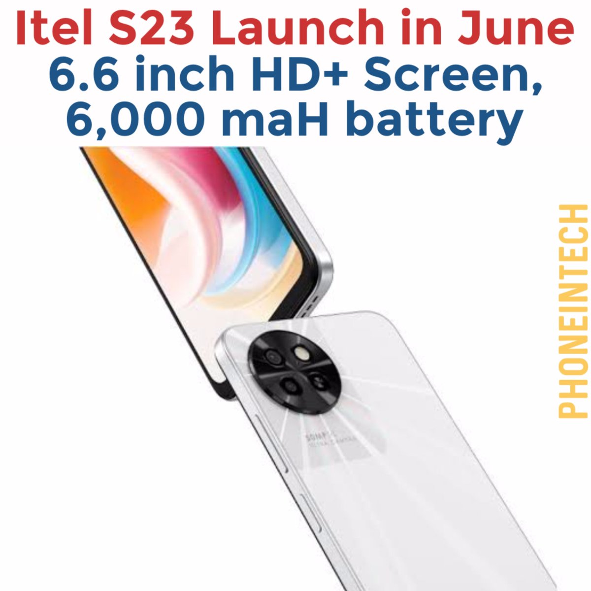 Itel S23 to launch somewhere in month of June. It features a 6.6 inch HD+ screen and 6,000 mAh battery with 18W fast charging support. It will be priced between ₹9,000 to ₹10,000.

#itels23 #itelsmartphones #technews