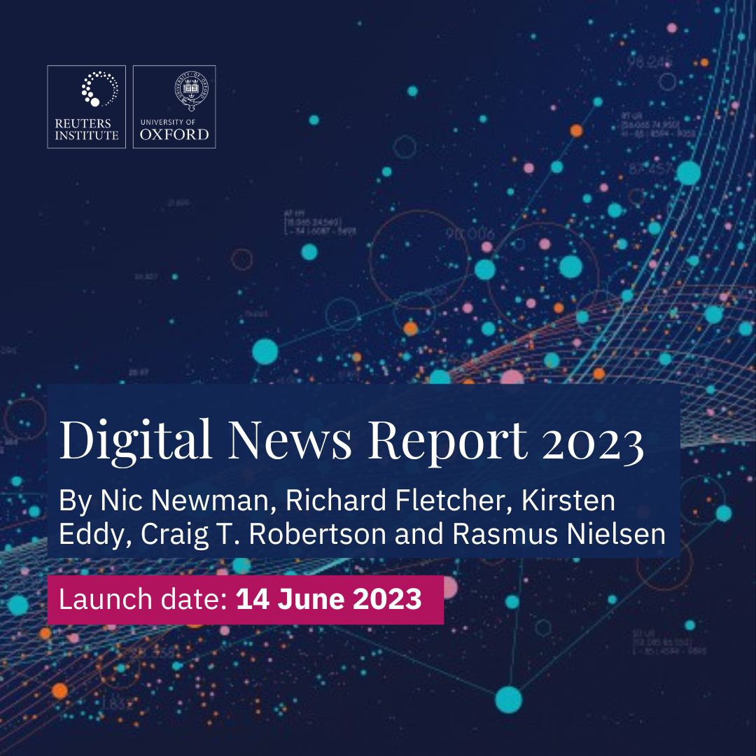 🚨 BREAKING 🚨 We are thrilled to announce that the Digital News Report 2023 will be published on Weds. 14 June. As part of the launch, we are hosting 6 global launch events with a focus on different regions 🧵Full details in the thread below reutersinstitute.politics.ox.ac.uk/news/digital-n…