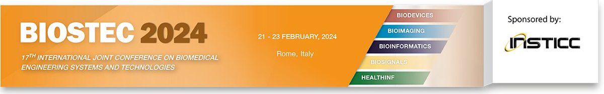 Save the date for the 17th International Joint Conference on Biomedical Engineering Systems and Technologies (BIOSTEC 2024)  BIOSTEC which will be held in Rome, Italy, in the period February 21 - 23, 2024. 
biostec.scitevents.org
#EAMBES #BiomedicalEngineering