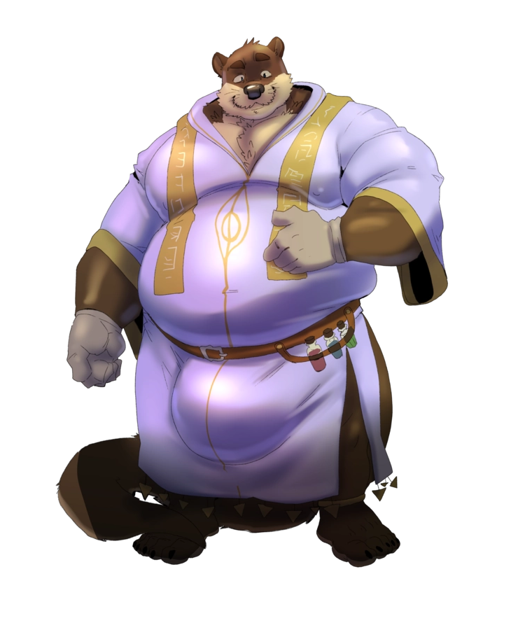 Sick? Wounded? The healer is in. 

Oscar the otter cleric has the right spell or potion to cure what ails you, might even have the 'remedy' for horny adventurers too.

See him in-game in GameOver, made by @sbarpg, and currently receiving regular visual updates by @CursedMarked