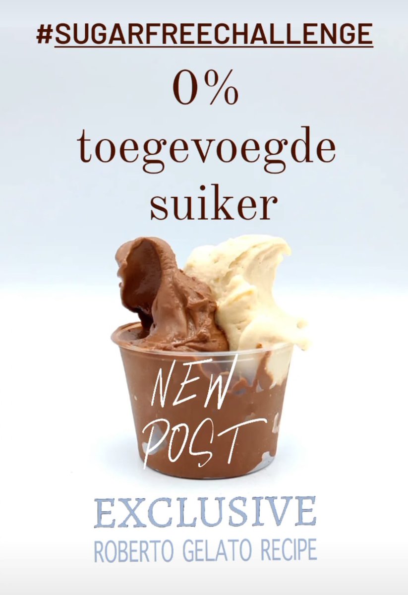 Doe je mee aan de #sugarfreechallange en wil je ijs? Wij hebben ook ijs zonder suiker of andere suikervervangers
