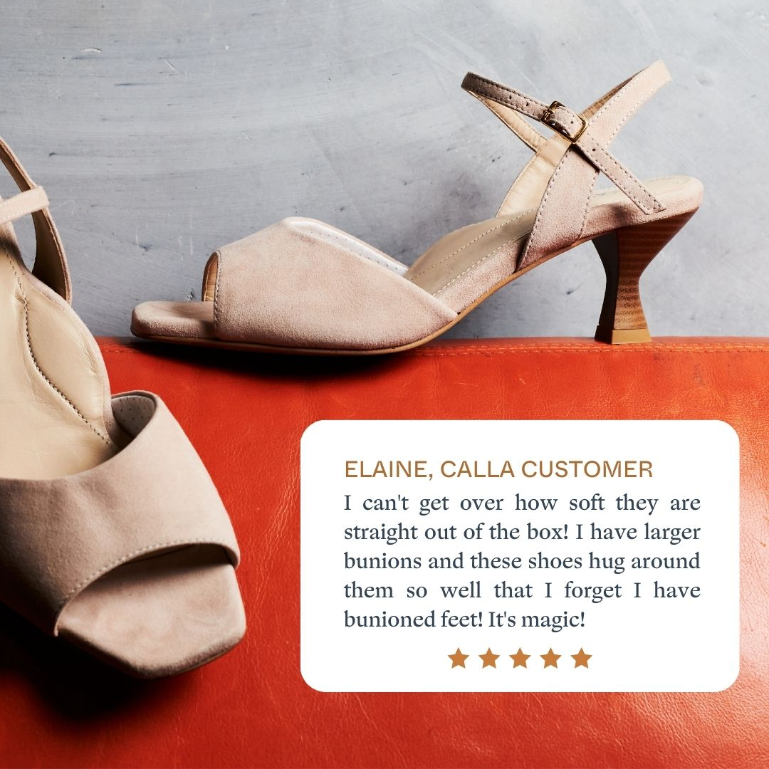 Crafted by us, loved by you ❤️ Have you experienced the Calla magic? 

#bunions #customerreview #shoesforbunions