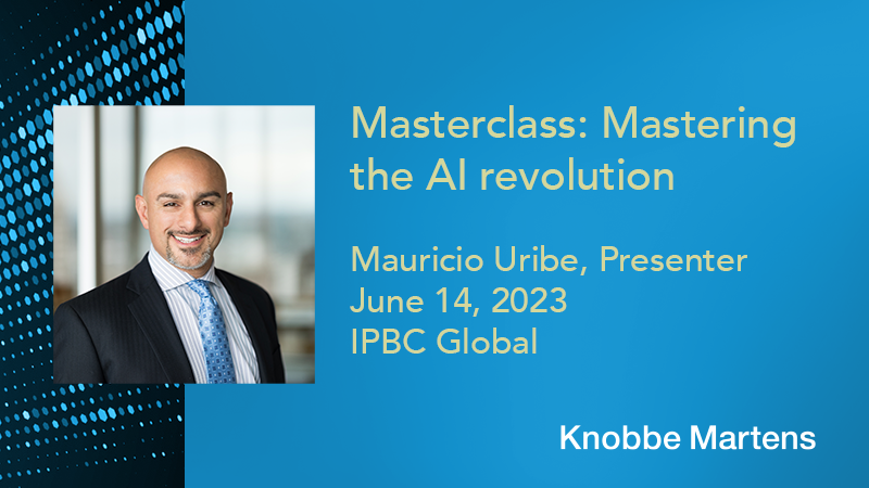 KnobbeMartens's tweet photo. Knobbe Martens partner Mauricio Uribe will be presenting the panel “Masterclass: Mastering the AI revolution” on June 14th at IAM’s IPBC Global event in San Diego, CA.
To learn more and register, visit: https://t.co/Cg1toWtjdj
#KnobbeMartens #Knobbe #IPLaw #IPBCGlobal https://t.co/U2Px73vUzB