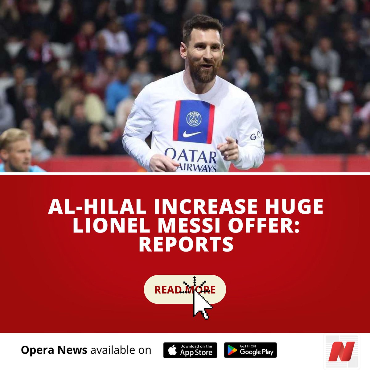 Al-Hilal Increase Huge Lionel Messi Offer: Reports
Read more:opr.news/6aefb5e230606e…
#OperaNews #messi #transfernews #AlHilal #sports #football #footballfans #newsport #transfer #football