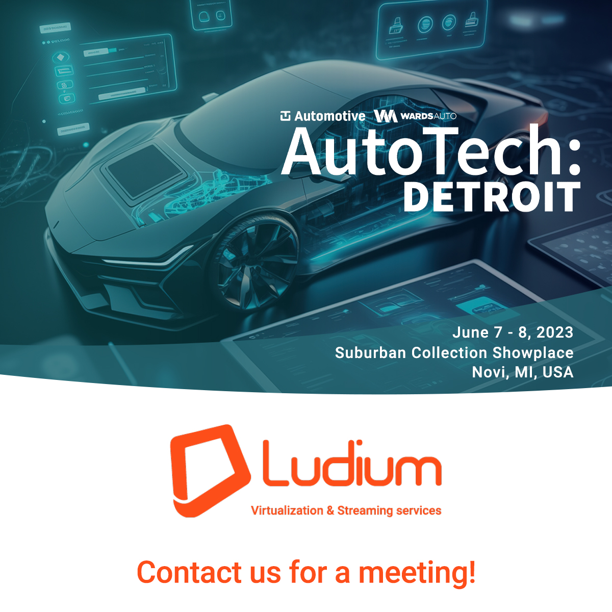 ludiumlab's tweet photo. We are very excited with our attendance to AutoTech: Detroit 2023. #cloudgaming is the #future of the game industry, so get ready to be able to play also in your #car! Until now you had music, movies... and now #gaming!

#cloud #carentertainment #cloudservices #LudiumLab #tech https://t.co/gLmLZR1aUA