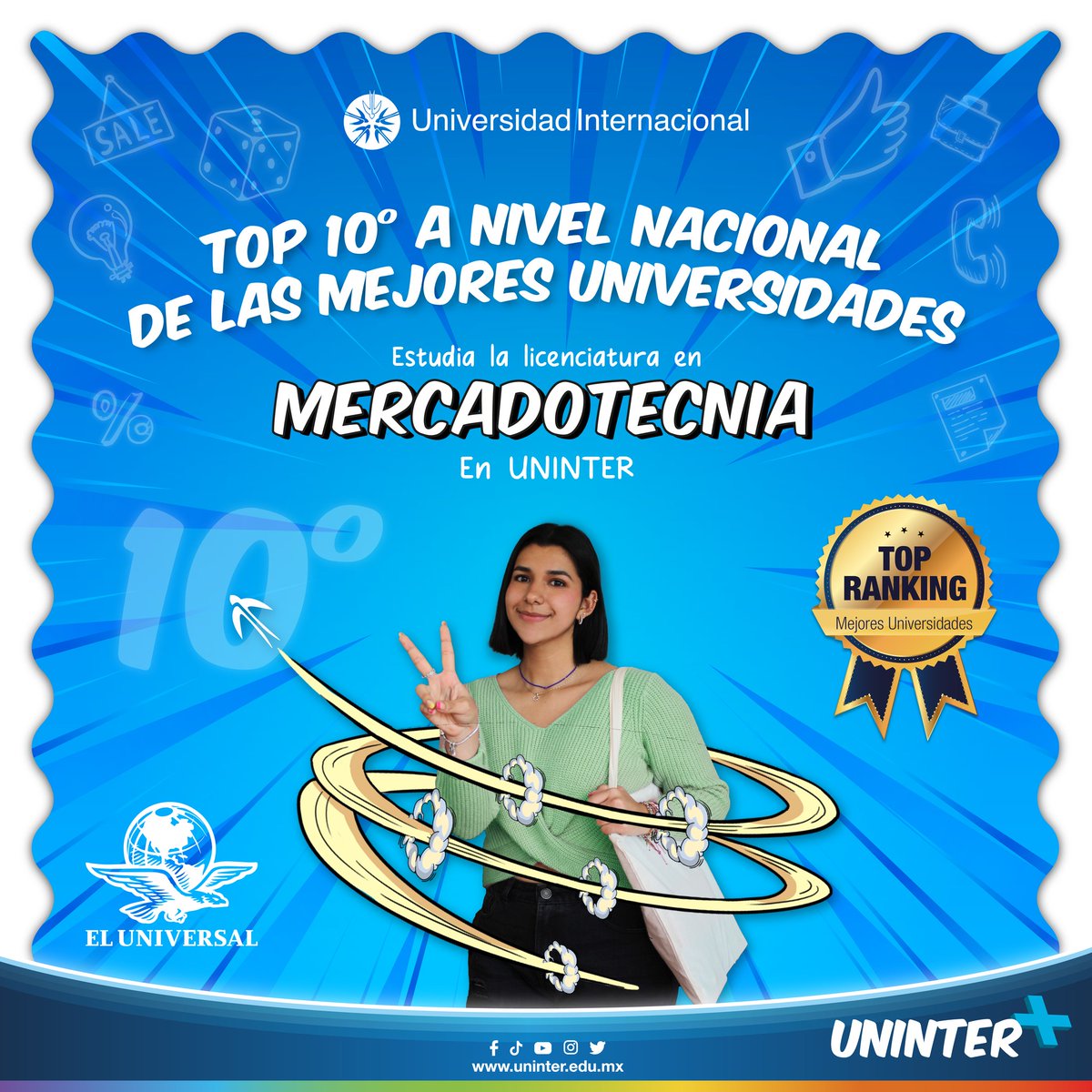 ¡Estudia la #Licenciatura en #Mercadotecnia en Uninter! 
👉🏽 Estamos dentro del top 10° a Nivel Nacional de las mejores #universidades por El Universal Online

Solicita ya más #información en los comentarios o enviándonos un mensaje directo 

#UninterEsMás para tu futuro 🌎
