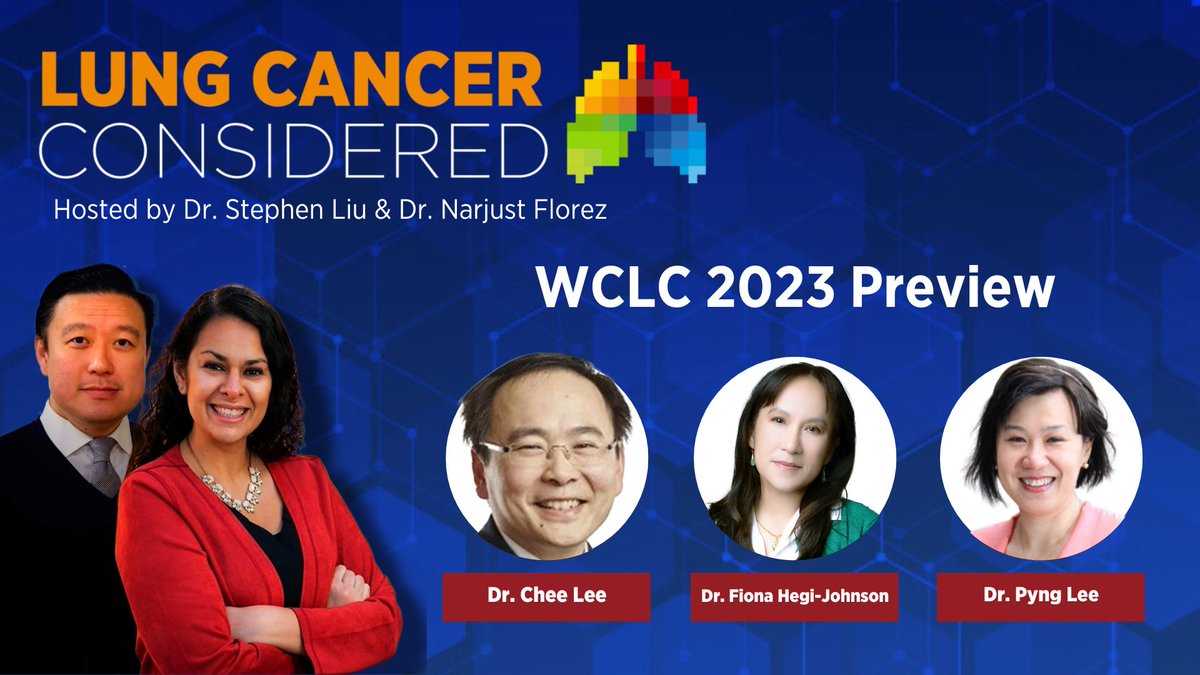 #WCLC23 promises to provide exceptional education from the world's foremost #lungcancer leaders! Listen as @NarjustFlorezMD @StephenVLiu chat with co-chairs Drs. Pyng Lee of NUH Singapore, @HegiFiona of @PeterMacCC, & Chee Lee of @TrialsCentre bit.ly/WCLC23Preview #LCSM