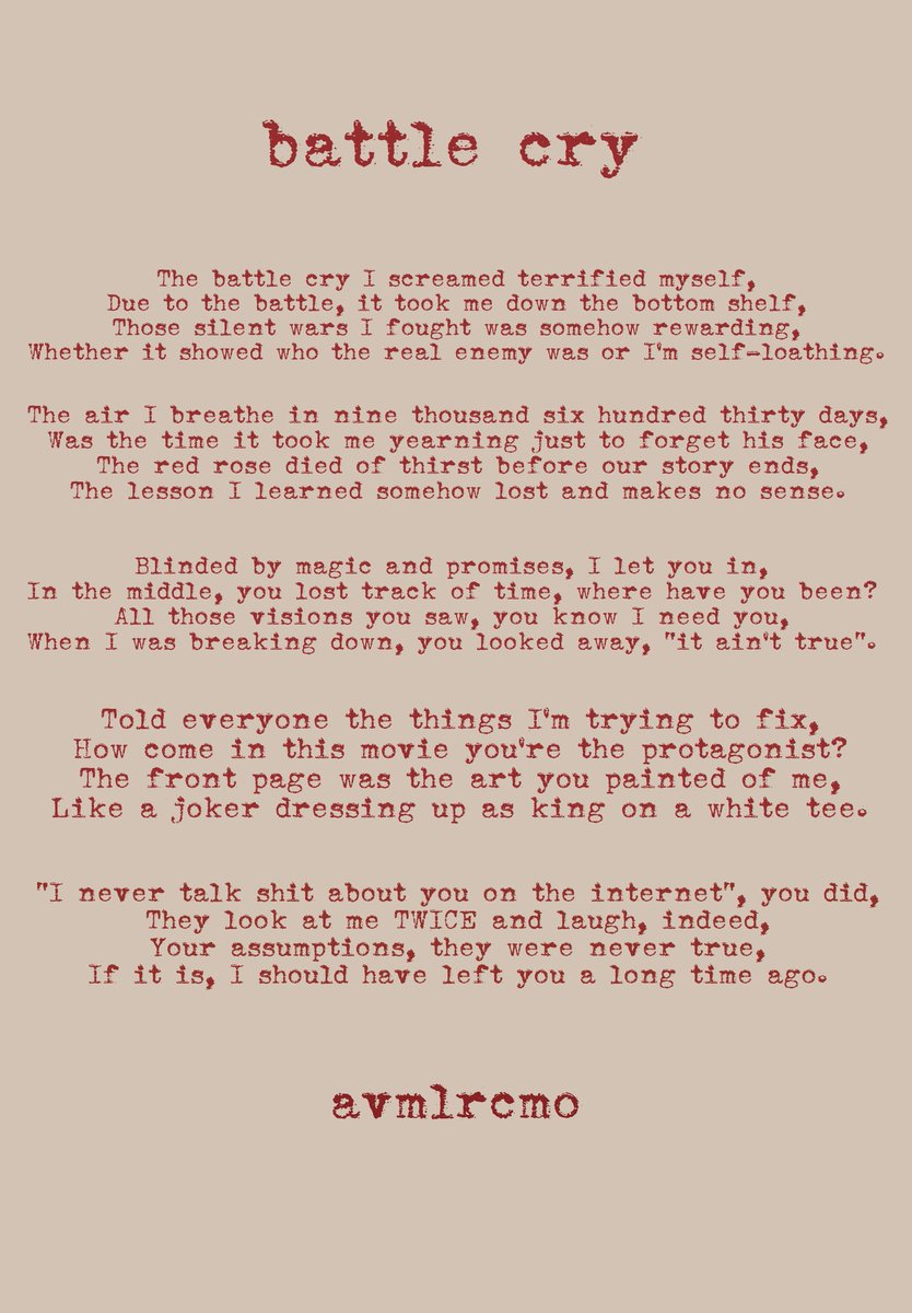 avmlrcmo's tweet photo. #BattleCry ⚜️
.
.
.
.
.
.
#WordsForTheHeart #Poem https://t.co/1ETtwPlO97