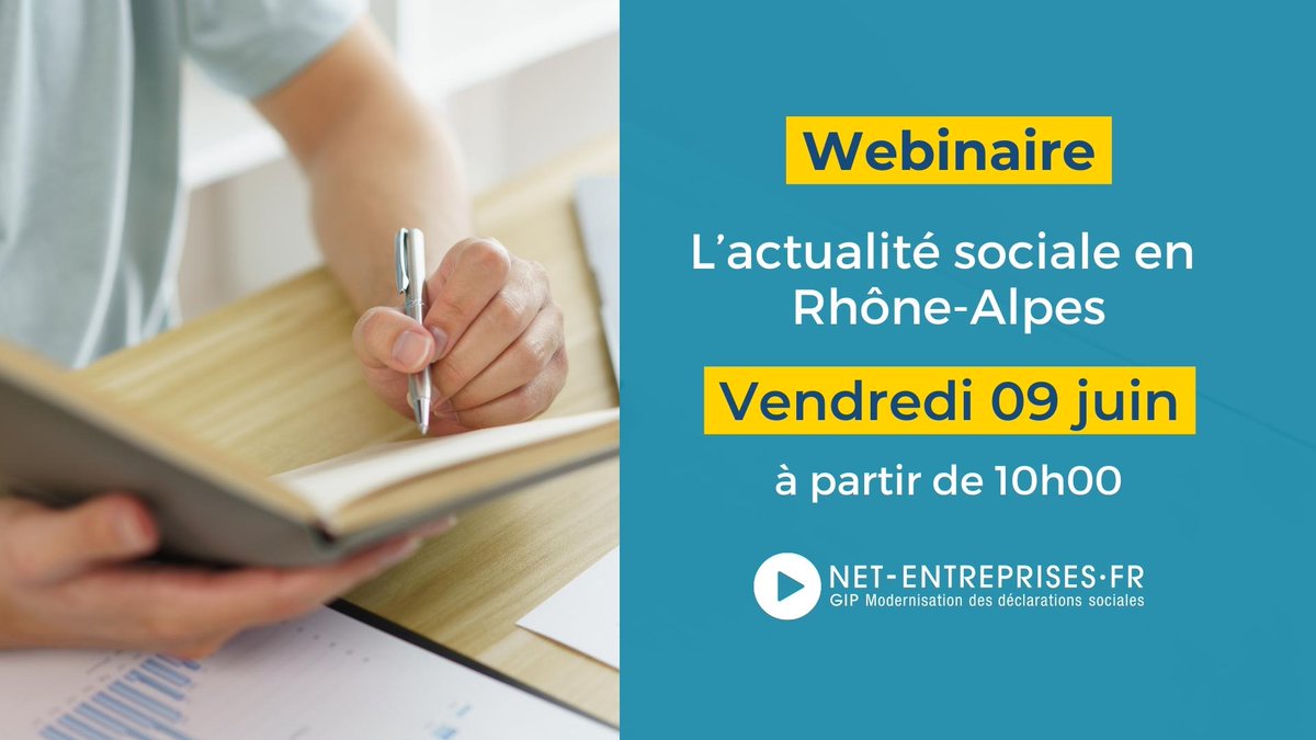 net_entreprises's tweet photo. đŽ Webinaire : Vos ComitĂ©s RĂ©gionaux Net-entreprises RhĂŽne-Alpes vous accompagnent sur l'actualitĂ© sociale !
Rendez-vous le 9 juin à partir de 10h, nos intervenants répondront en direct à vos questions !
đ Programme et inscriptions : https://t.co/8cDQumAxDt
#NetEntreprises https://t.co/yaGqKeLqyc