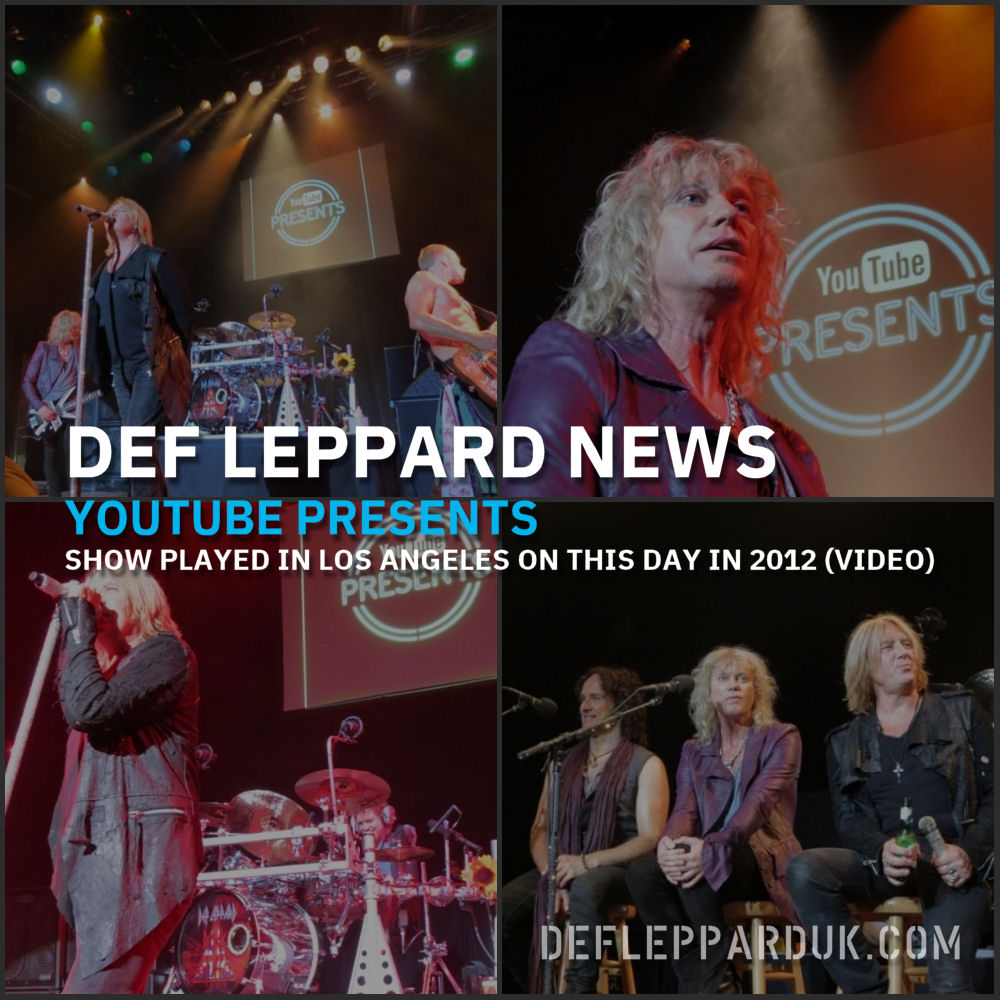 Def Leppard News - 11 Years Ago #DEFLEPPARD Play For #YouTubePresents (Photos/Video) 🇺🇸📺

Def Leppard played a club show for YouTube Presents in Los Angeles, CA on...

#joeelliott #ricksavage #rickallen #philcollen #viviancampbell #rockofages
deflepparduk.com/def-leppard-pl…